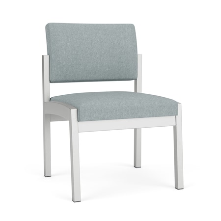 Lesro Lenox Steel Armless Guest Chair, Ash (Blue) Seat, Ash Back, 22.5 W 24.5 L 32 H, No Arms LS1102